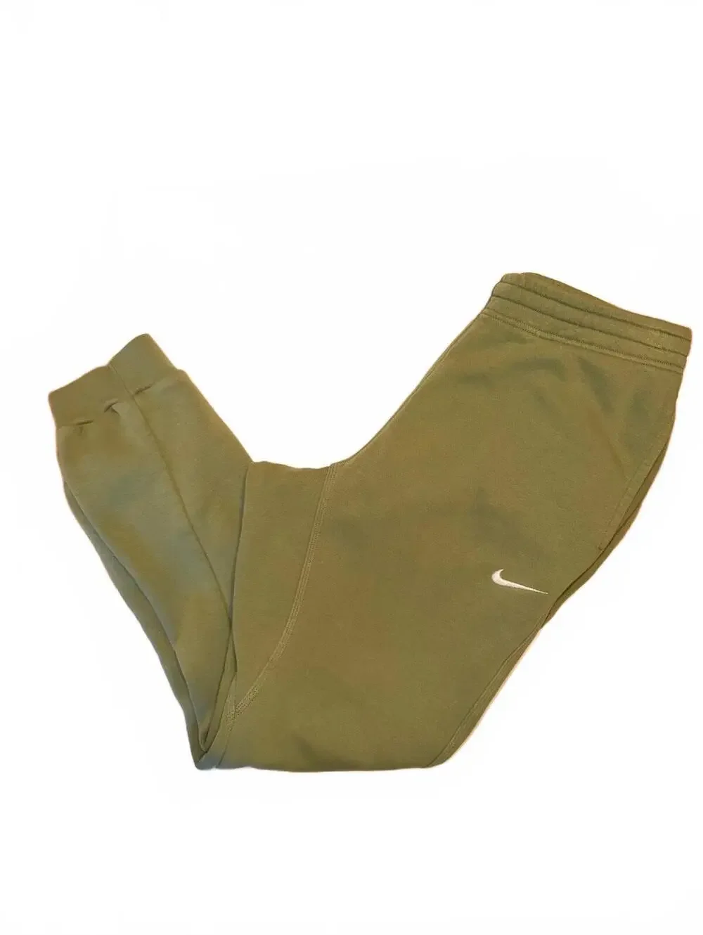 Nike Olive Green Joggers Sweatpants Swoosh Logo Cuffed Size M